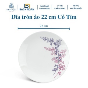 Dĩa tròn ảo 22 cm Daisy Cỏ Tím