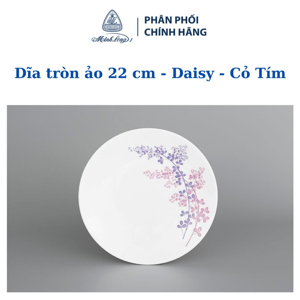 Dĩa tròn ảo 22 cm Daisy Cỏ Tím