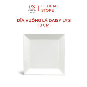 Dĩa vuông lá 22 cm – Daisy Ly’s – Trắng Ngà