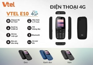 Điện thoại Vtel E10 4G