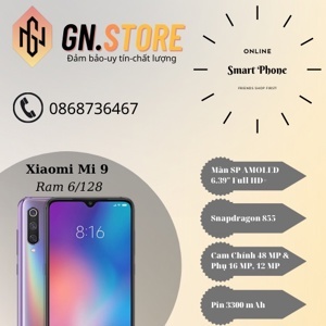 Điện thoại Xiaomi Mi 9 - 6GB RAM, 128GB, 6.39 inch