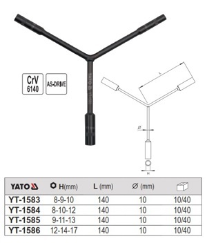 Điếu Chứ "y"8-9-10Mm Yato Yt-1583