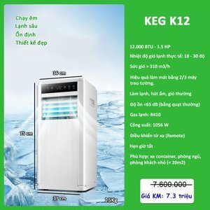 Điều hòa Asanzo 12000 BTU 1 chiều Inverter K12 gas R-410A