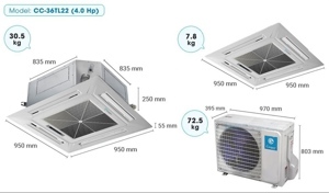 Điều hòa Casper 36000 BTU 1 chiều CC-36TL22 gas R-410A