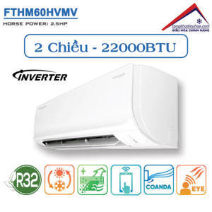 Điều hòa Daikin Inverter 21000 BTU 2 chiều FTHM60HVMV/RXD60HVMV gas R-32