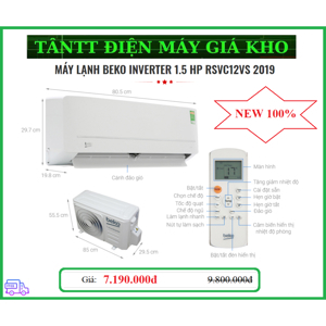 Điều hòa Beko 12000 BTU 1 chiều Inverter RSVC12VS gas R-32