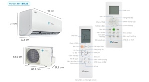 Điều hòa Casper Inverter 18000 BTU 1 chiều IC-18TL22 gas R-410A