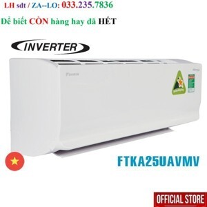 Điều hòa Daikin Inverter 9000 BTU 1 chiều FTKA25UAVMV gas R-32