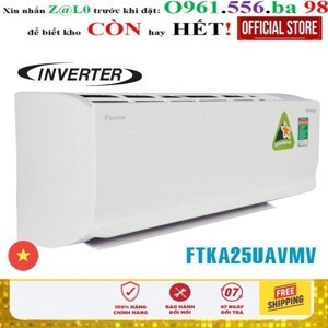 Điều hòa Daikin Inverter 9000 BTU 1 chiều FTKA25UAVMV gas R-32