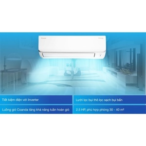 Điều hòa Daikin Inverter 21000 BTU 1 chiều FTKA60UAVMV gas R-32