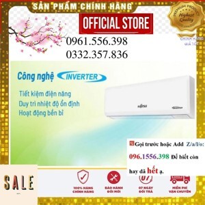 Điều hòa Fujitsu Inverter 18000 BTU 1 chiều ASAG18CPTA-V gas R-410A