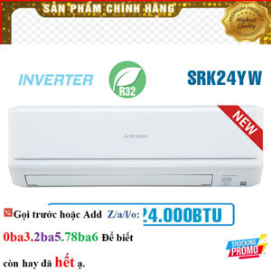 Điều hòa Mitsubishi Heavy 24000 BTU 1 chiều Inverter SRK24YW-W5 gas R-410A