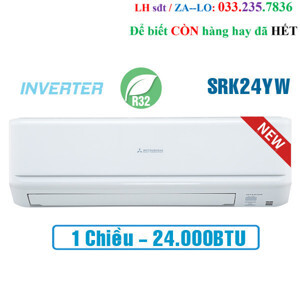 Điều hòa Mitsubishi Heavy 24000 BTU 1 chiều Inverter SRK24YW-W5 gas R-410A