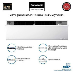 Điều hòa Panasonic 12000 BTU 1 chiều Inverter CU/CS-VU12UKH-8 gas R-32