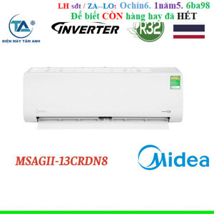 Điều hòa Midea Inverter 12000 BTU 1 chiều MSAGII-13CRDN8 gas R-32