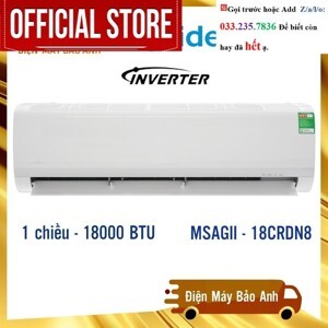 Điều hòa Midea Inverter 18000 BTU 1 chiều MSAGII-18CRDN8 gas R-32