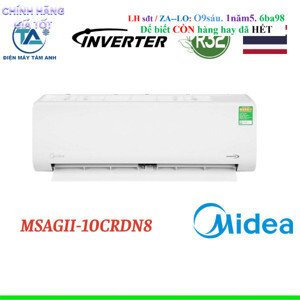 Điều hòa Midea Inverter 9000 BTU 1 chiều MSAGII-10CRDN8 gas R-32