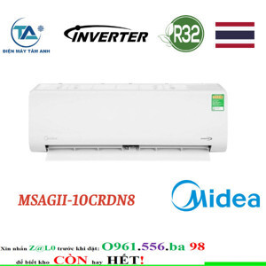 Điều hòa Midea Inverter 9000 BTU 1 chiều MSAGII-10CRDN8 gas R-32