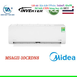 Điều hòa Midea Inverter 9000 BTU 1 chiều MSAGII-10CRDN8 gas R-32