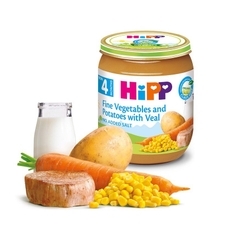 Dinh dưỡng đóng lọ HiPP thịt bê, khoai tây, rau tổng hợp (125g)