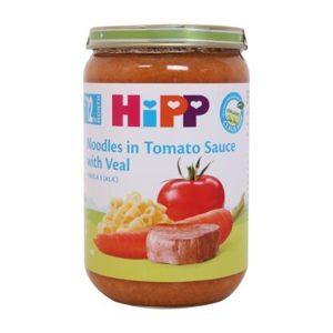 Dinh dưỡng đóng lọ HiPP thịt bê, mì sợi, cà chua (220g)