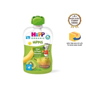 Dinh dưỡng trái cây nghiền kiwi, lê, chuối HiPP 90g