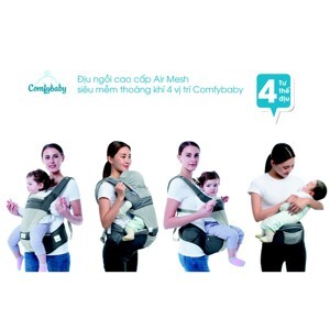 Địu ngồi cao cấp 4 tư thế 2 trong 1 Comfybaby CF818