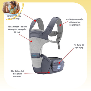 Địu ngồi cao cấp 4 tư thế 2 trong 1 Comfybaby CF818