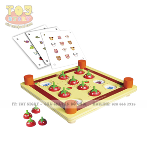 Đồ chơi gỗ tìm cặp trái dâu bằng gỗ Winwintoys 67222