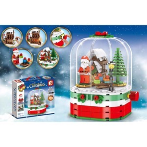 Đồ chơi lắp ghép mô hình Merry Christmas gift Santa Claus lắp ráp hộp quà ông già noel Sembo 601090