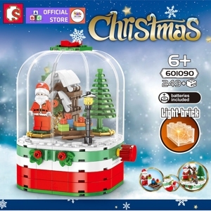 Đồ chơi lắp ghép mô hình Merry Christmas gift Santa Claus lắp ráp hộp quà ông già noel Sembo 601090