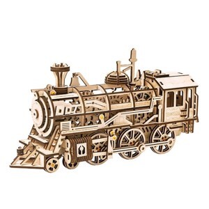 Đồ chơi lắp ráp gỗ 3D LK701 Locomotive Robotime - Mô hình Cơ động học Đầu Máy Xe Lửa