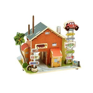 Đồ chơi lắp ráp gỗ 3D Robotime F136 - Nhà Trọ Kiểu Mỹ American Motel