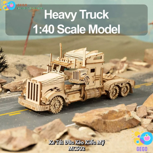 Đồ chơi lắp ráp gỗ 3D Robotime MC502 - Mô hình Xe Tải Heavy Truck Laser
