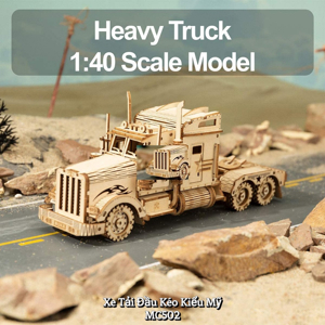Đồ chơi lắp ráp gỗ 3D Robotime MC502 - Mô hình Xe Tải Heavy Truck Laser