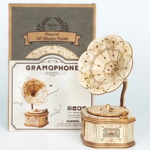 Đồ chơi lắp ráp gỗ 3D Robotime TG408 - Máy Hát Cổ Điển Gramophone