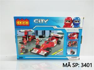 Đồ chơi lắp ráp trạm bảo trì xe đua F1 Cogo 3401