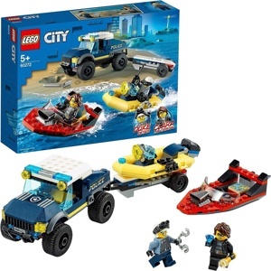 Đồ chơi lắp ráp xe thuyền cảnh sát truy đuổi tội phạm trên sông Lego city 60272