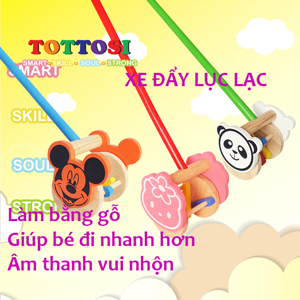 Đồ chơi xe đẩy gỗ Tottosi Lục Lạc Panda 103002