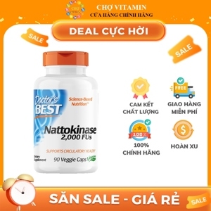 Viên uống bổ tim mạch và ngăn ngừa đột qụy Doctor's Best Nattokinase 90 viên