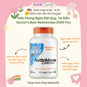 Viên uống bổ tim mạch và ngăn ngừa đột qụy Doctor's Best Nattokinase 90 viên