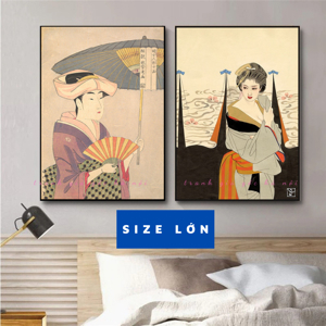 Đồng hồ canvas Nàng Geisha Vicdecor DCV0030