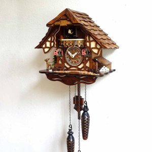 Đồng hồ Cuckoo Quartz 416Q Half Timbered Clock Villa Hettich