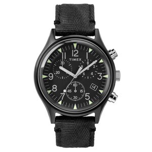 Đồng hồ dây vải nam Timex dây đen mặt đen TW2R68700