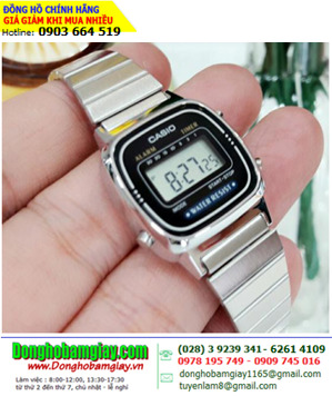 Đồng hồ điện tử nữ dây thép Casio LA670WA-4DF