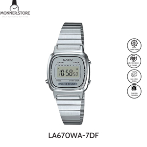 Đồng hồ điện tử nữ dây thép Casio LA670WA-4DF