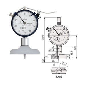 Đồng hồ đo sâu Mitutoyo 7210 (0-10mm x 0.01)