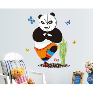 Đồng hồ gấu trúc kèm decal trang trí