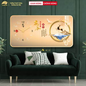Đồng hồ hươu vàng kèm decal trang trí