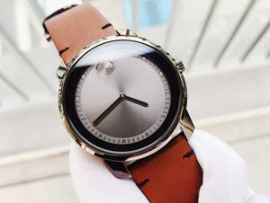 Đồng hồ Movado Bold Grey Dial Brown Leather Men's Watch 3600366, 42.5mm